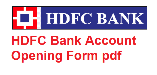 HDFC Bank Account Opening Form pdf