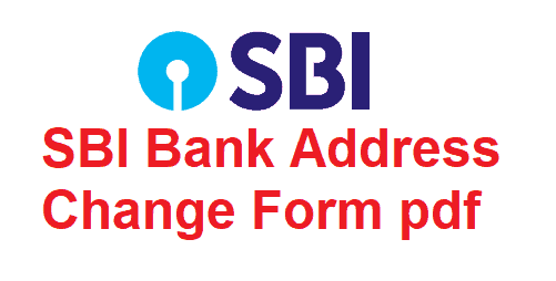 SBI Bank Address Change Form pdf