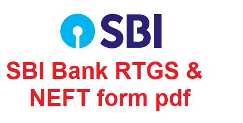 SBI Bank RTGS/NEFT form pdf