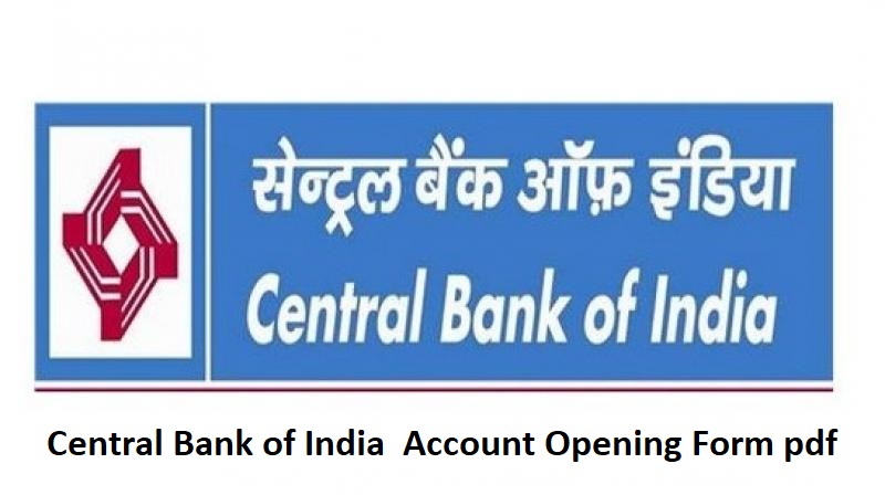 Central Bank of India  Account Opening Form pdf 